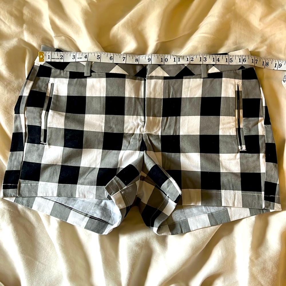 Black and White Twill Shorts